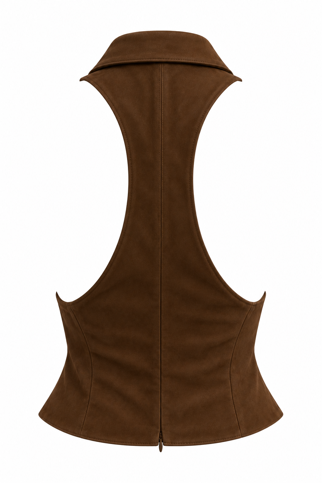 Chocolate Faux Suede Halter Top