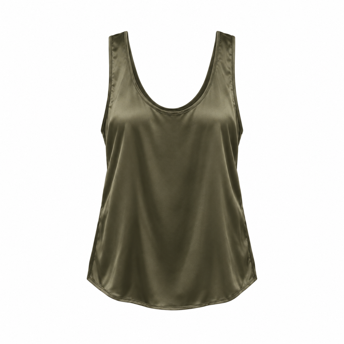 Olive Satin Racerback Top